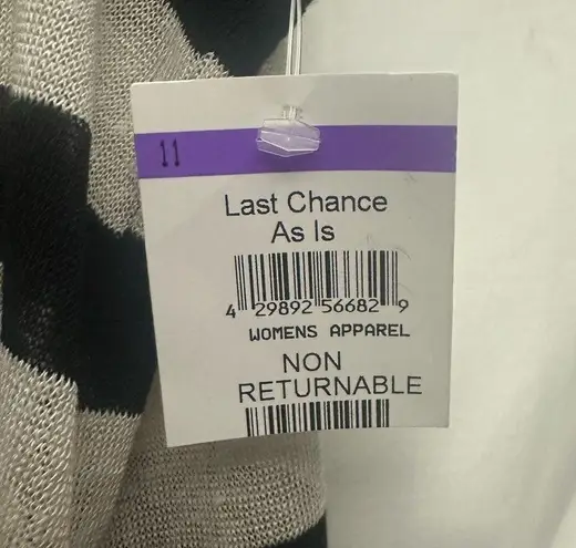 Nic+Zoe Featherweight Striped Tank Size XXL In Black Multi Linen Blend NWT