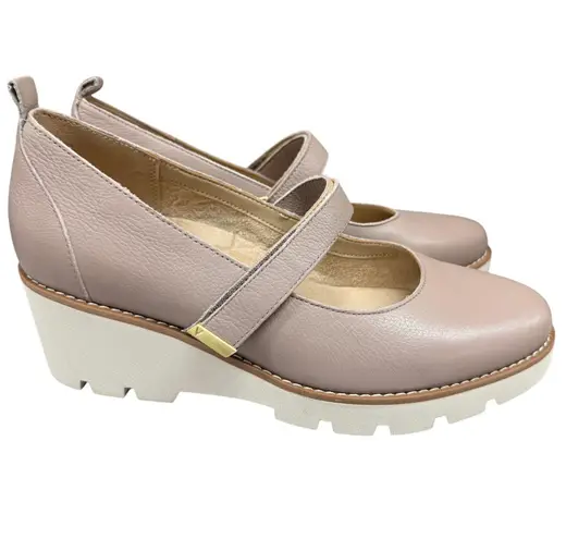 Vionic Alma Mary Jane Wedge Pump 9M NEW Champagne Leather COmfort