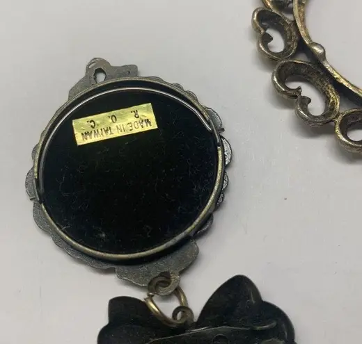 Frame Lot Of 2 Picture Photo Brooch Pins -