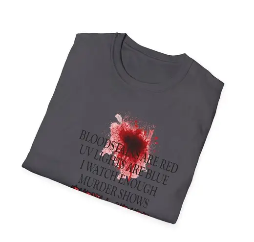 Handmade True Crime Murder Show Graphic Tee - Funny Blood Splatter Shirt Size 2X