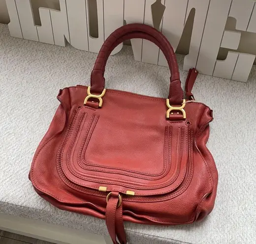 Chloé Chloe Marcie handbag in tan/brass/faded rose