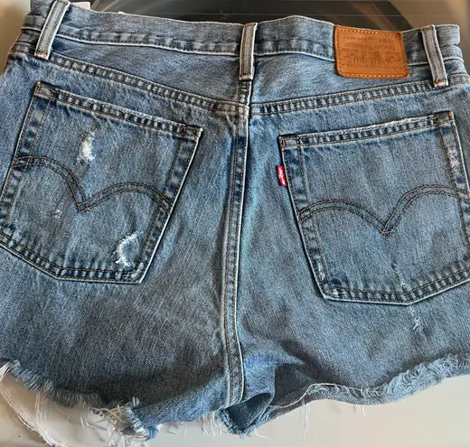 Levi's High-Waisted Wedgie 501 Denim Shorts