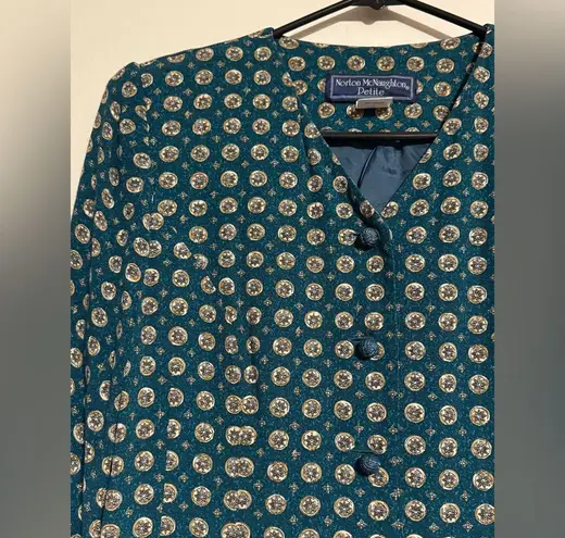 Norton Mcnaughton EUC Blue, Orange & White Striped Floral Patterned Outfit 6P/8P