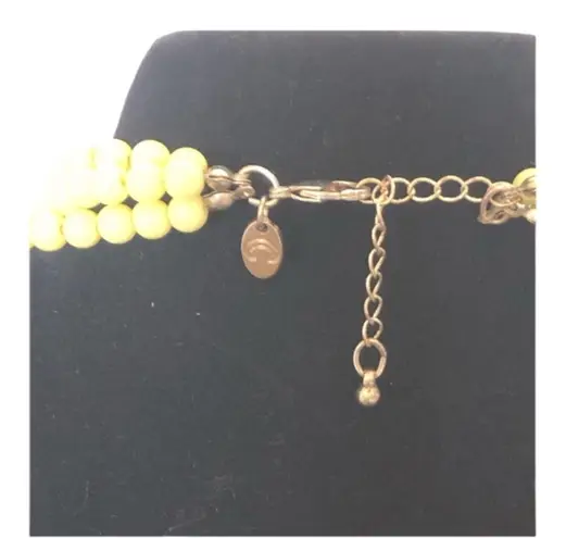 Vintage 80’s “C” Marked Triple Strand Yellow Graduated Bead Sizes Retro Necklace