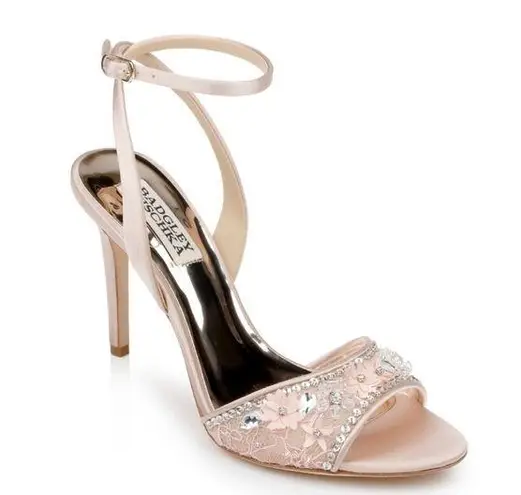 Badgley Mischka NEW Tayten Satin Crystal Ankle Strap Sandals Size 6, Retail $235
