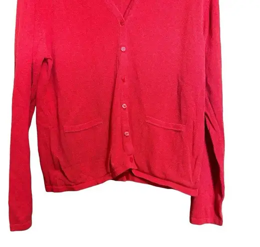 Carlisle  Cardigan Womens Extra Large XL Red Button Pockets Stretch Sweater