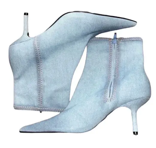 ZARA  Denim Light Blue Denim Ankle Boots(Size 39/8)