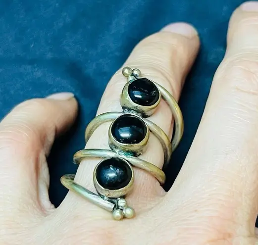 Onyx stacked ring Black
