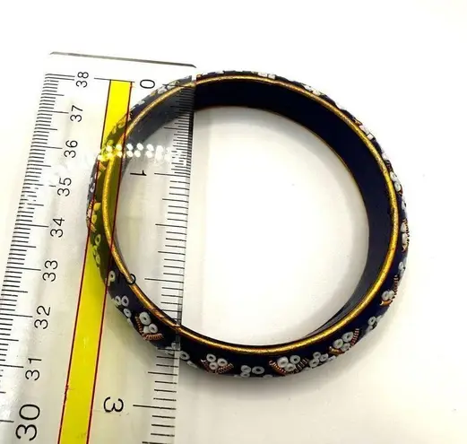 Blue beaded Indian mirrored bangle bracelet