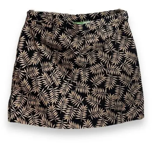 Allyson Whitmore Botanical Leaf Tan & Black Cotton
Golf Skirt w/ Shorts Size 16
