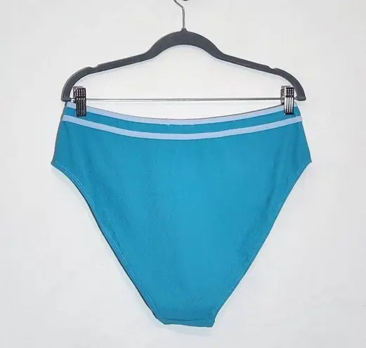 AI'IMAGE Blue Bikini with Light Blue Trim and High Waist Bottoms NWT Size XL