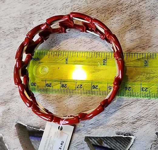 2 Chain Link Stretch Bracelet Set Red and Blue New