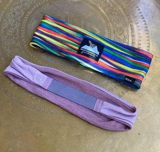 Lululemon  Headband & Blue Headwrap Ear Warmer Solid Purple Rainbow