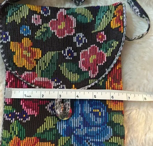 Unique Batik Embroidered Floral Crossbody Bag Red