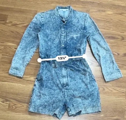 Stella McCartney acid wash Denim short long sleeve overalls size 38