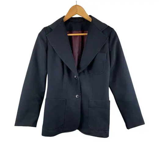 Vintage Happy Legs Blazer Size 5 Classic Black Wool Womens Jacket