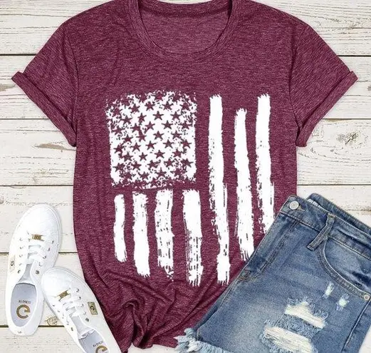 None American Flag Shirt Casual Fouth of July T-Shirt Summer Loose Patriotic Tee Tops