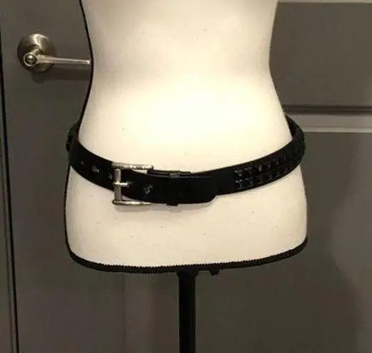 Faux Leather Black Studded Belt