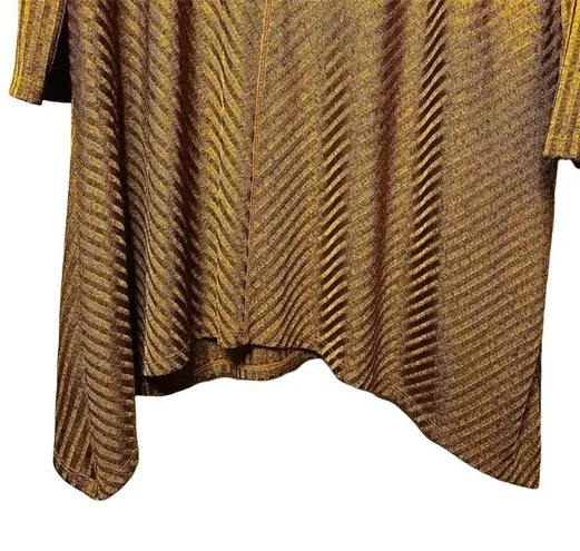 Womens Gold Relaxed Fit Sweater Cowl Neck Top Handkerchief Hem Size PL U