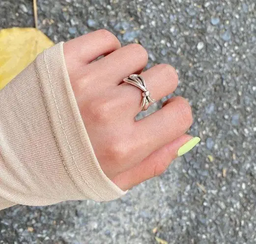 Bowl ring sterling silver ring silver ring stacking ring cute ring y2k ring dainty ring heart ring