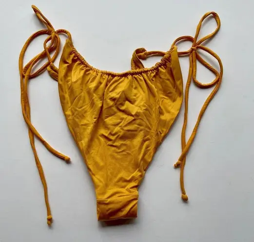 Monica Hansen Beachwear Miami Vice String Bikini Bottom Yellow Size Small NEW
