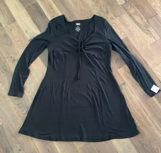 SO Goods For Life Black Fit & Flare Long Sleeve Dress Size XL