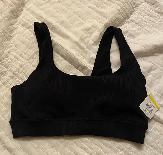 Zella  black ribbed sports bra NWT size small