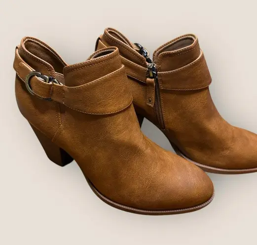 Dr. Scholl’s Women’s Kickstart Ankle Booties – Honey Brown Smooth, Size 9 (NWOB)