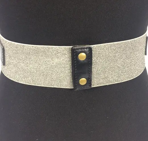 Loft  Faux Snake Skin Stretch Belt Silver, Black