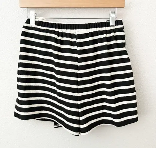 Kirious | Black Cream Striped Skirt Shorts Skort Side Tie Waist | Size Large