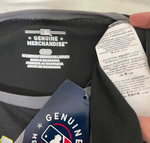 MLB NWT Black Gray Pittsburgh Pirates Raglan Baseball Tee Top New