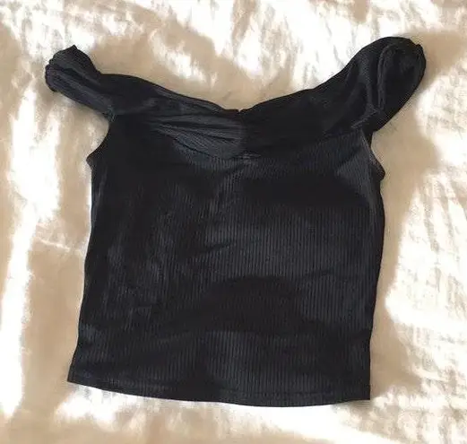 Silence + Noise Black off the shoulder crop top