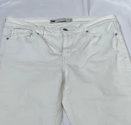 Levi's Levi’s Cuffed Capri Mid Rise White Stretch Denim Pants Jeans Sz 10