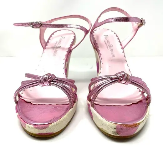 FRANCO BARBIERI wedge sandals, size 7.5, made in Italy