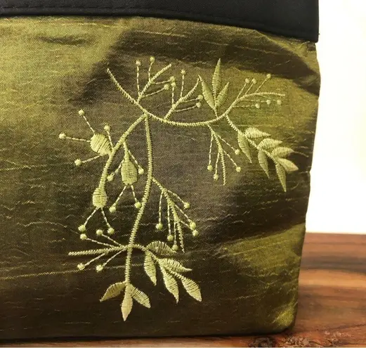 Black and Green Taffeta Evening Bag