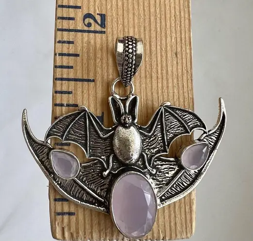 Garnet 925 Sterling Silver BAT Necklace Handmade Gemstone womens Jewelry Red