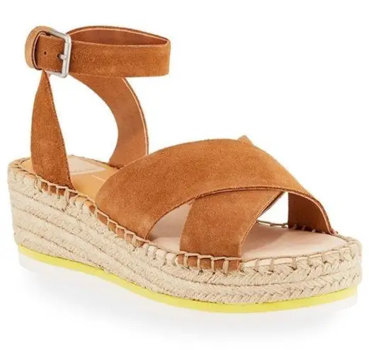 Dolce Vita Brown Suede Lacy Espadrille Wedge Sandal Size 8.5
