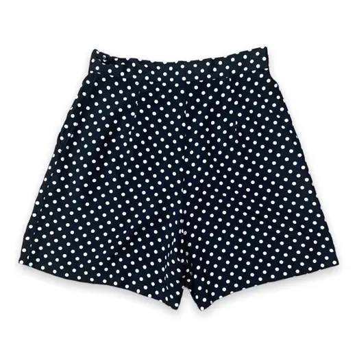 Vintage 80s Shorts Black & White Polka Dot High Rise Pleated Baggy Mom Medium