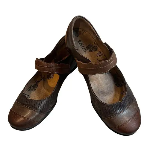 Taos Bravo Mary Jane Loafers Slip On Shoes Whiskey Brown, Sz 7.5