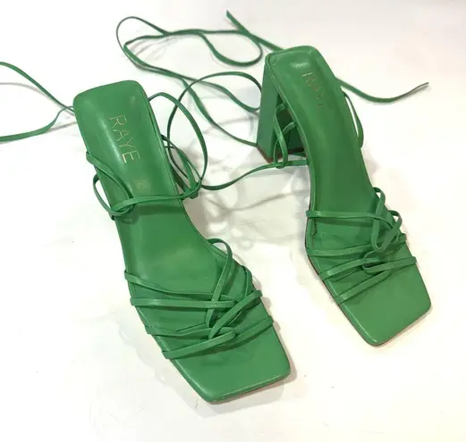 Raye  Kam Heel in Green lace up sandals Size 9,5