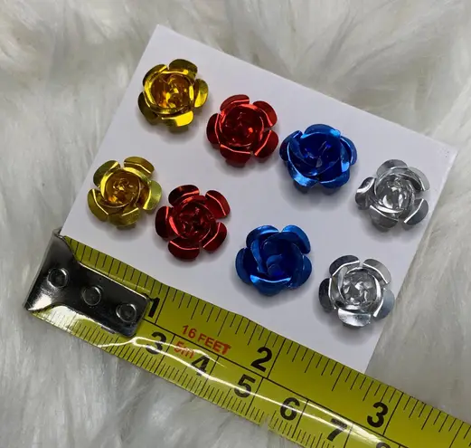 NWOT Rose Flower Earrings // Flawed Multi