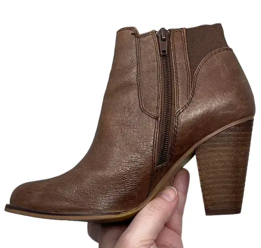 Steven By Steve Madden “Roami” Ankle Booties Brown Leather Zipper Women’s 6.5M