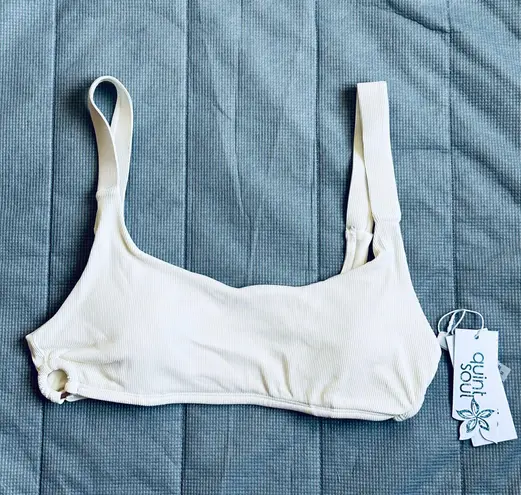 Quint Soul NWT Malibu High Rise Ivory/White Ribbed Bikini Set - S/M