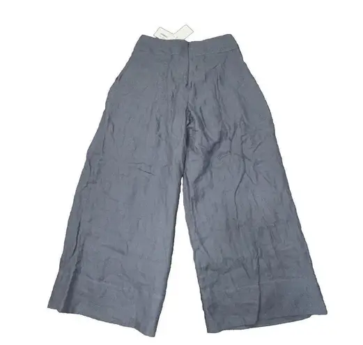 Flannel Brand Lightweight Organic Quiet Luxury Lined Wide Leg Slate Gray Pants 2