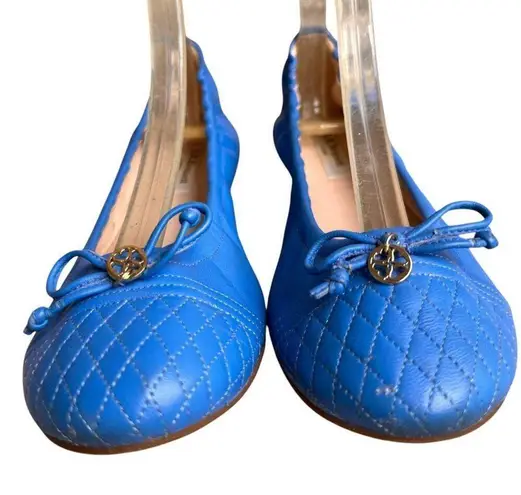L K Bennett London Royal Blue Nappa Leather Sissy Ballet Flats 38 5 US 8 5 Size undefined