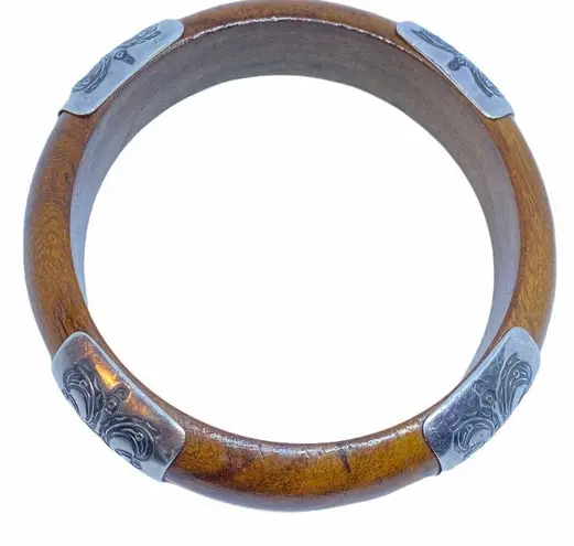 Silpada Rare ? Silver Wood Bangle B1490 Bracelet