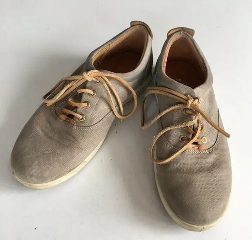 ECCO Suede Lace Up Athletic shoes Taupe Womens Size 41 US Size 9 Tan