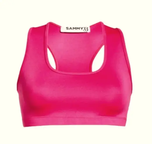 Sammy B Workout Top Womens Size Small Pink Racerback Cropped Activewear
