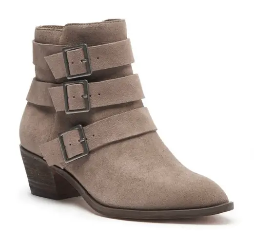 Sole Society Nelmaeye Suede Bootie Taupe Size 8.5