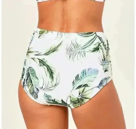 Jantzen White Jungle High Waisted Bikini Bottom, Size 16